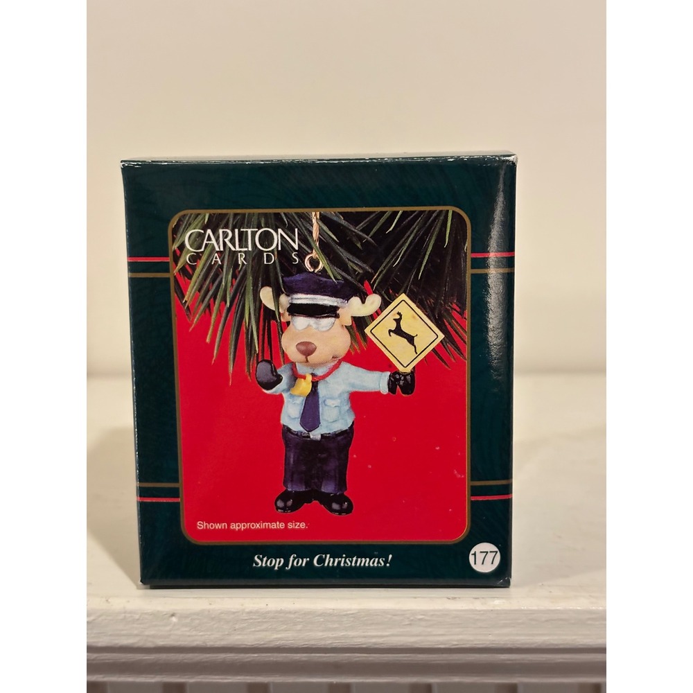 Carlton Cards Stop for‎ Christmas Moose Crossing Guard Ornament CXOR-171E New